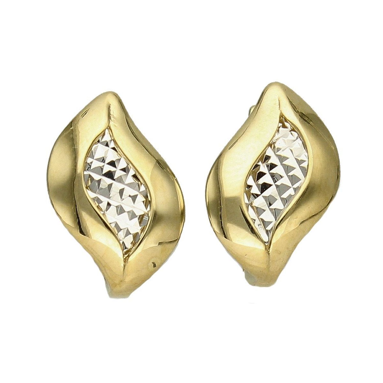 Złote kolczyki z dodatkiem grawerowanego białego złota KL 7102.jpg